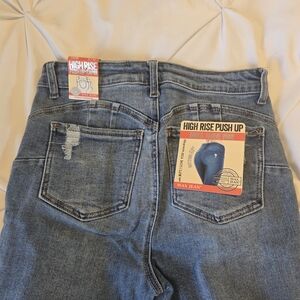 Wax Jean Women's High Rise Push Up Jeans - Blue